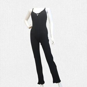 Chic Black Knit Jumpsuit